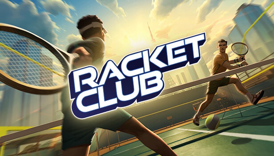Обкладинка Racket Club: двоє гравців із ракетками на корті просто неба